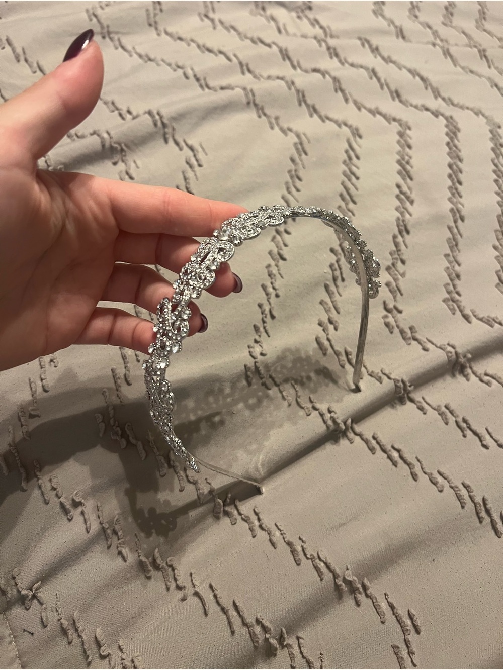 silver-tone rhinestone bridal tiara headband